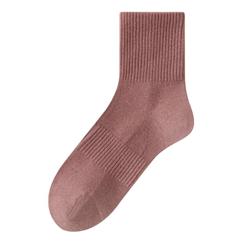 Women's Autumn Woolen Warm Mid-leg Socks, Women's Socks, Antibacterial and Deodorizing, Thickened White Long Socks for Autumn and Winter