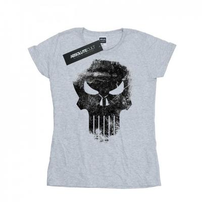 Damen/Damen The Punisher Distrressed Skull Baumwoll-T-Shirt