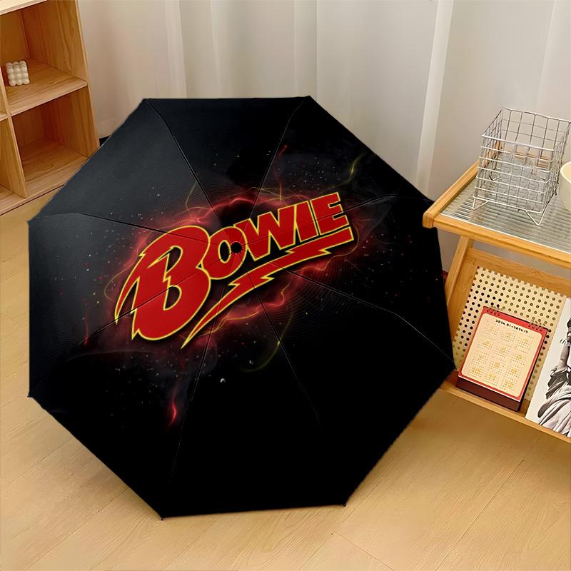 David Bowie Print 8?Ribs Automatic Umbrella Wind Resistant Lightweight Folding Umbrella For Outdoor Travel