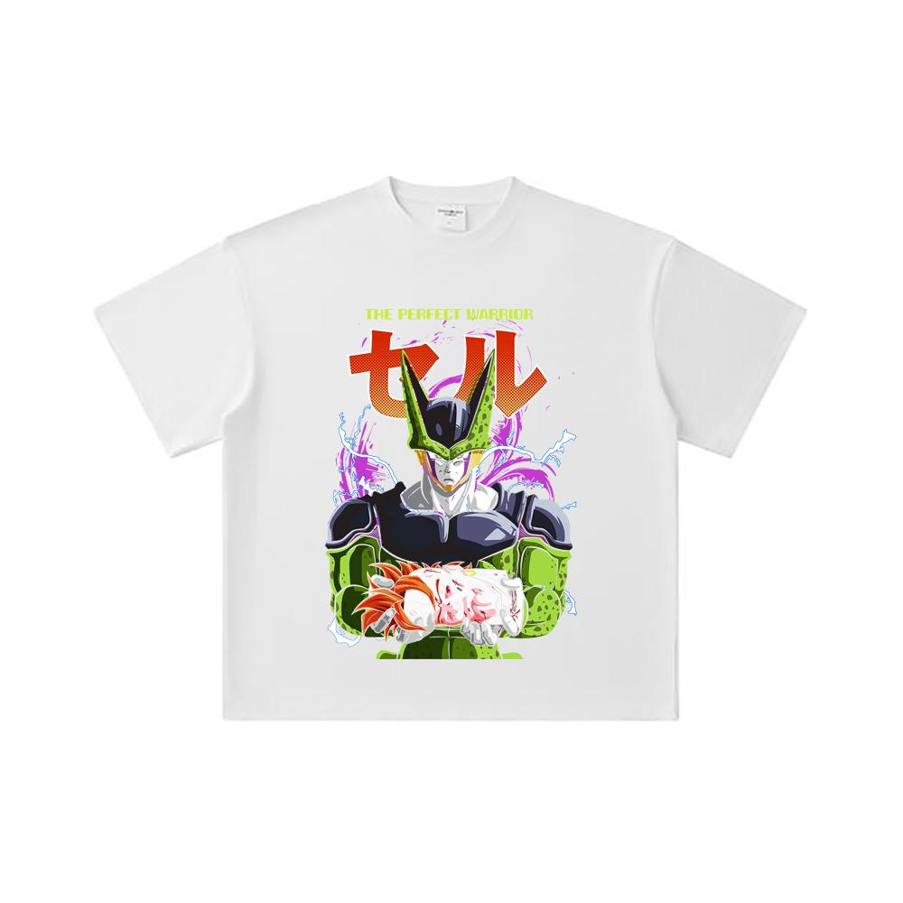 260 GSM Double Yarn 32 Count 100% Cotton Dragon Ball V46 Perfect Cell Print Unisex Heavy Cotton T Shirt