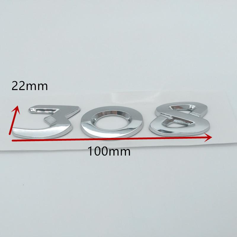 1pcs 206 207 208 301 307 308 408 508 2008 3008 4008 5008 car Letter Emblem Rear tail trunk Decals badge sticker Decal styling