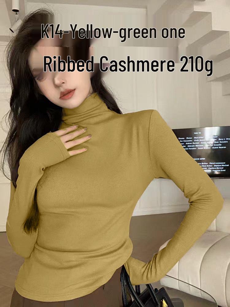 Korean Turtleneck Slim-Fit Women's Winter Top - 2025 Waist-Cinching Base Layer in Pure Color
