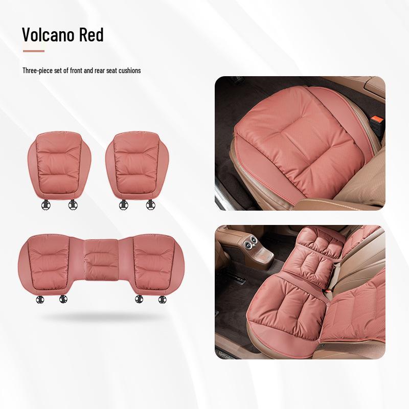 Luxurious Nappa Leather Car Seat Cushions - Thick, Non-Slip, Full Set for Five-Seater Cars