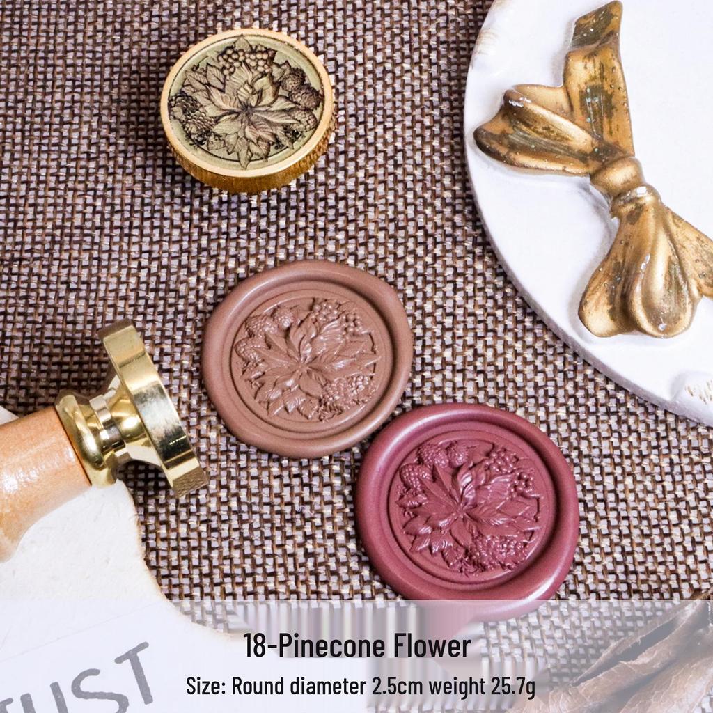 Three-Dimensional Engraved Brass Wax Seal Stamp Head with Frosted Irregular Multi-Layer Design