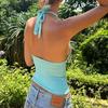 Simple Basic V-Neck Sexy Women Halter Tanks Summer All-Match Fashion Slim Fit Blouses Chic Trendy New