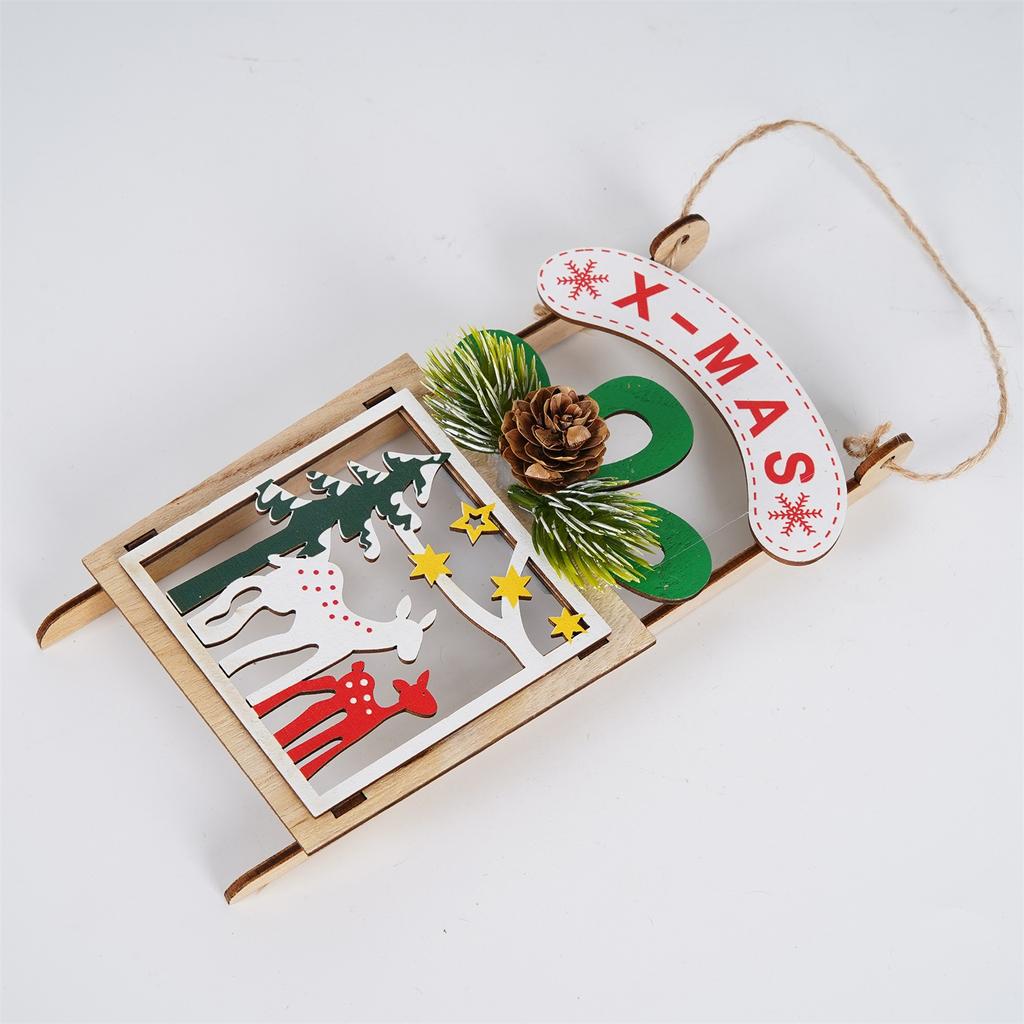 Christmas Hanging Wooden Ornaments Hollow Wood Openwork Pendant Wooden Rustic Christmas Tree Decorations For Holiday Decor