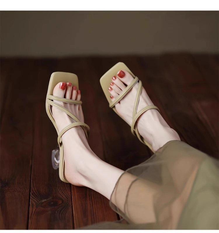 

Summer slippers Internet celebrity fairy with skirt 2025 cool slippers female summer wear wedge heel sparkling rhinestone sandals tide 39