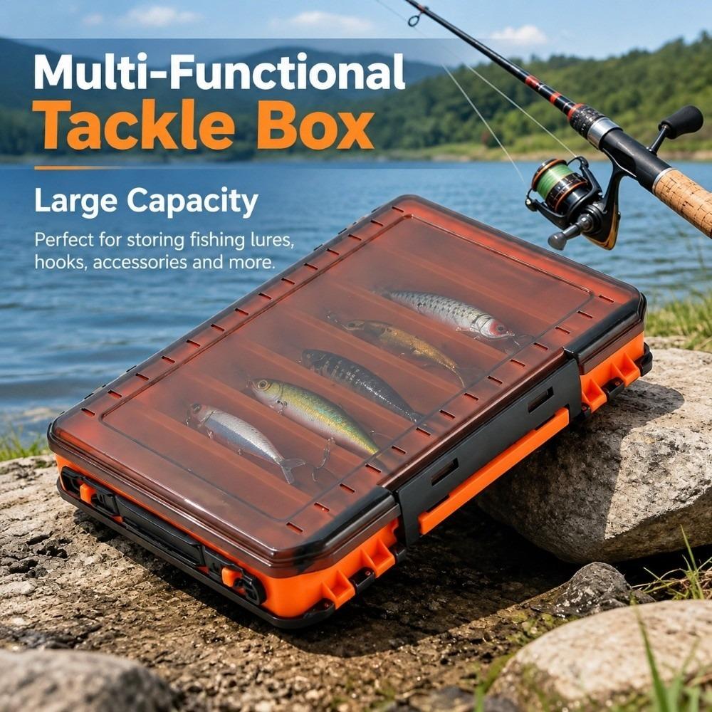 Large Capacity Fishing Tackle Box Double Sided Suitcase Style Lure Box Carp Fishing
