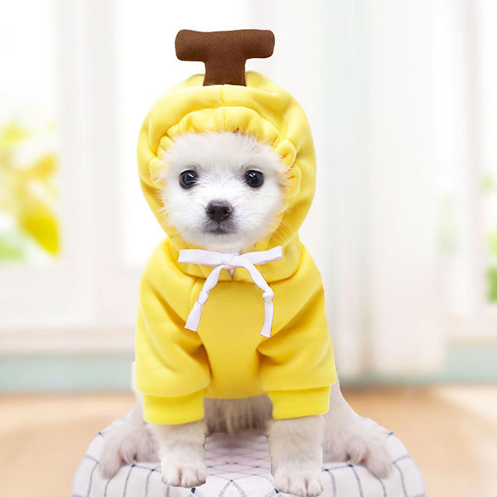 

Милая фруктовая одежда для собак для маленьких собак толстовки теплая флисовая одежда для питомцев костюм щенка пальто для французского чихуахуа куртка костюм XS жёлтый