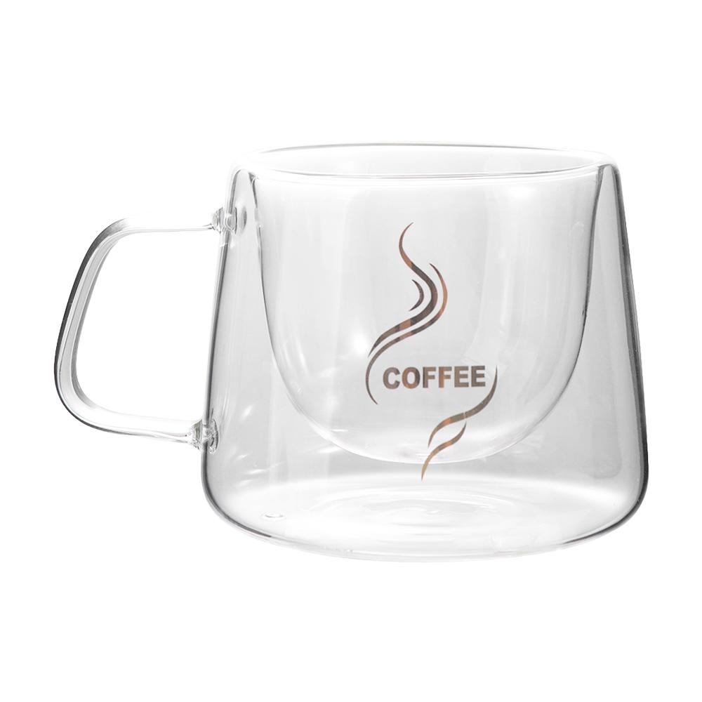 Drinkware 200ml Coffee Mug Transparent Heat-resistant Espresso Cup with Handle Double Wall Glass Home