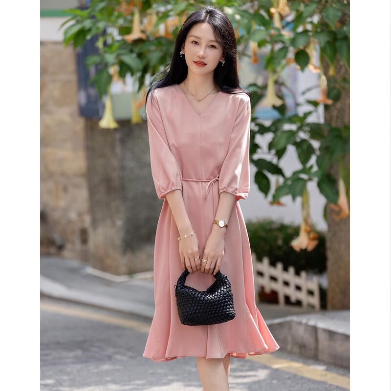 

Demana French V-Neck A-Line Midi Dress S