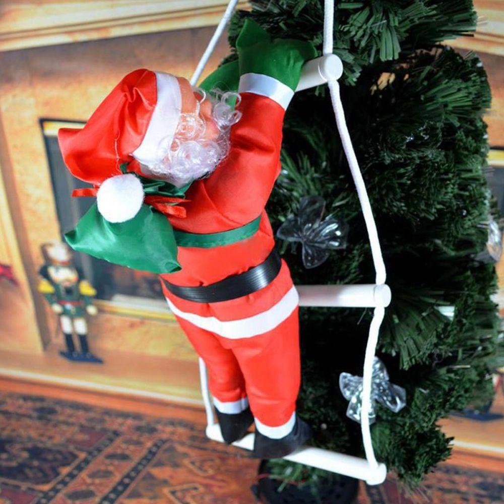 New Cute Window Decor Party Ornament Climb Ladder Doll Santa Claus Xmas Ornaments