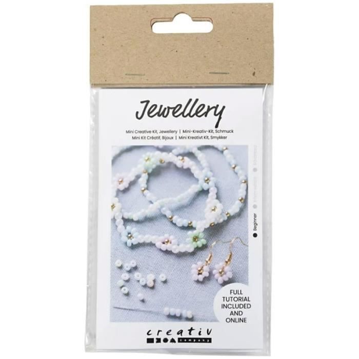 Mini Jewelry Kit - Flowers - 4 Pcs - Multicolored - For Children - Creative