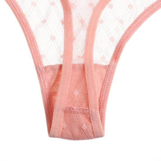 Women Thongs Hollow Out Mesh Sexy See Through Good Stretch Briefs G-strings for Sleeping