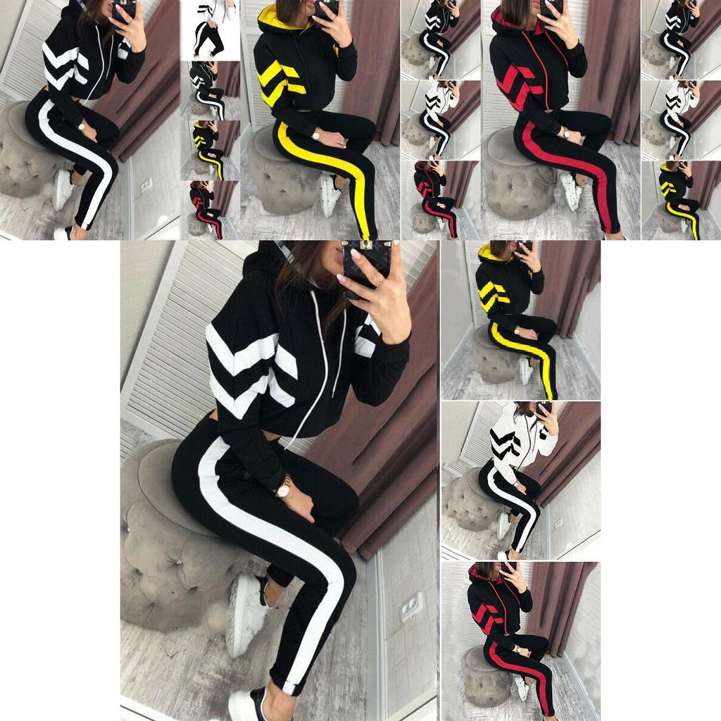 Stylish Ladies Crop Top Hoodie Set With Comfortable Loungewear Tracksuits For Women