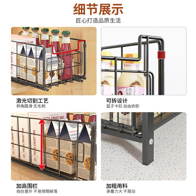 Hot-selling foldable wrought iron storage basket, kitchen household sundries sorting basket, desktop folding storage basket