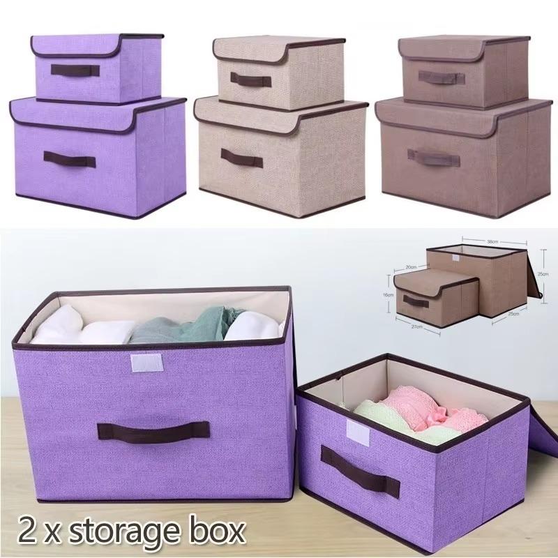 NEW Home Fabric Foldable Linen Organizing Box Multifu Non-woven Fabric Dust-proof Storage Box Dormitory Interior Storage Boxs