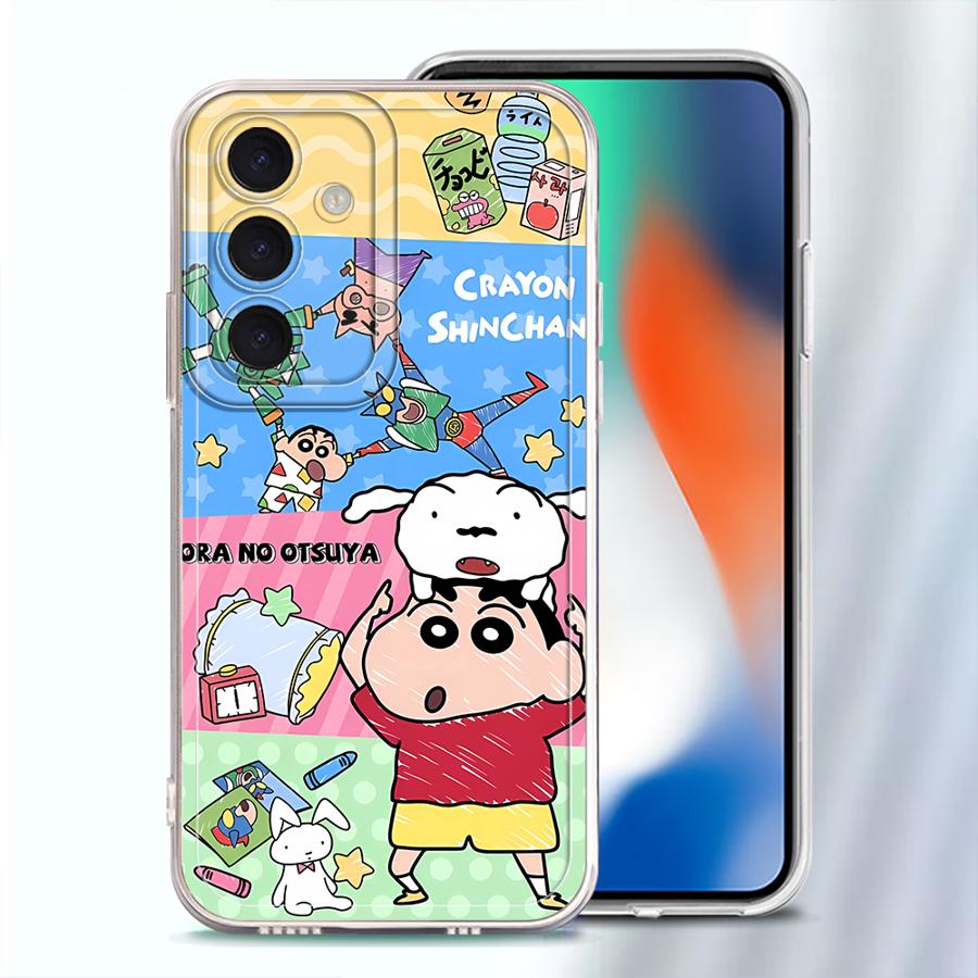 Phone Case for Samsung Galaxy A26 A24 A52 A31 A56 A50 A33 A52 A34 A35 A54 A15 A55 A23 A25 A51 A16 A36 A13 Cute Crayons Shinchans