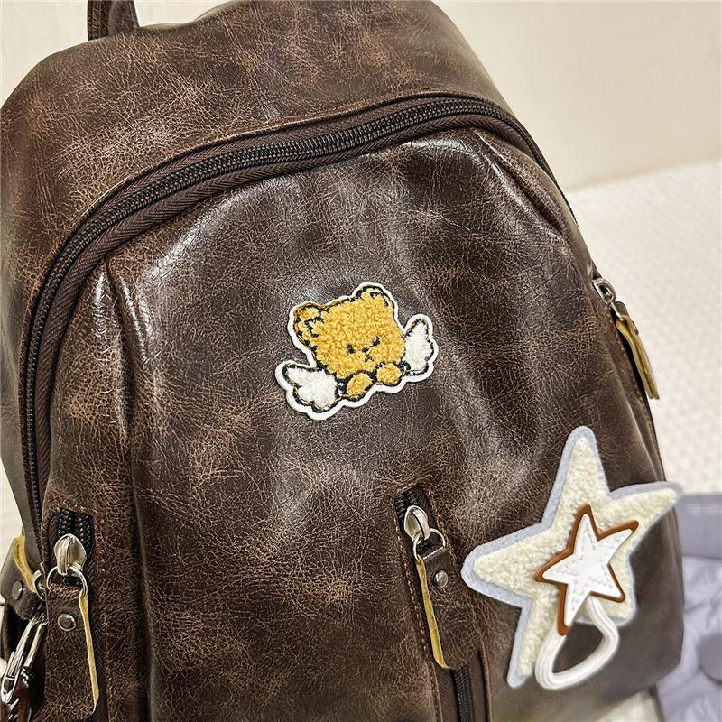 Vintage College Rucksack Bestickter Rucksack Große Kapazität Studenten Schultasche