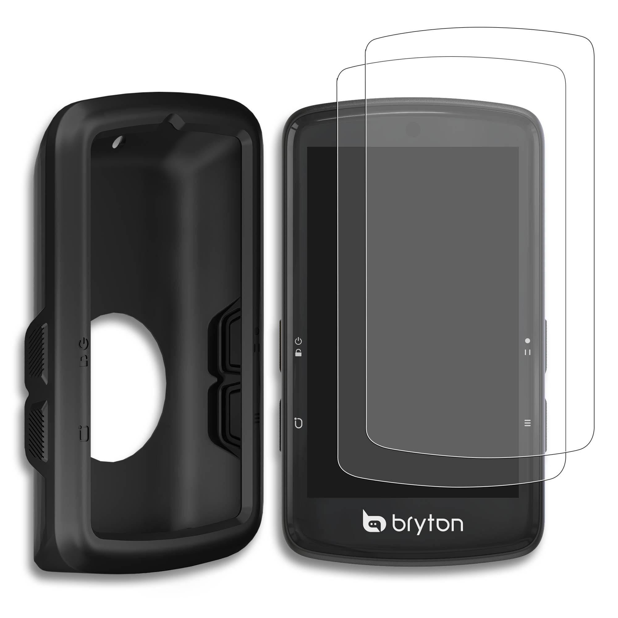 

[3-PACK] Preimum Silicone Case x1 & Tempered Glass Screen Protector x2 designed for Bryton Rider S810 E/T Anti-Drop, Anti Static for S810