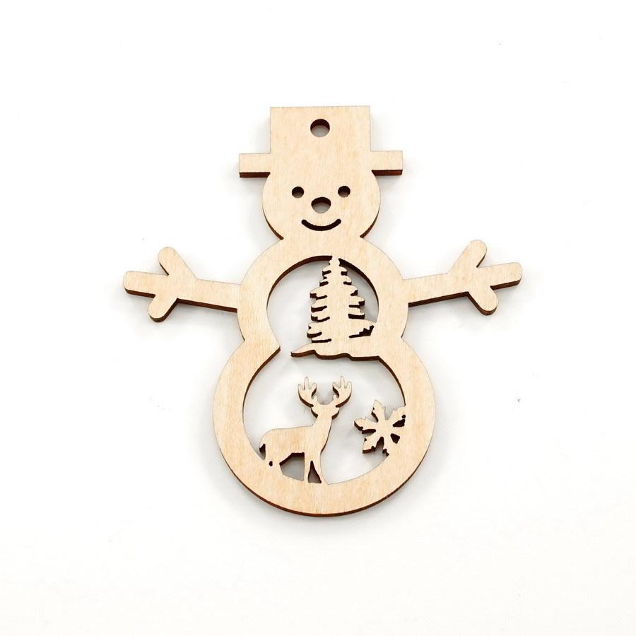 

New Christmas Wooden Pendant White Embryo DIY Children s Handmade Decoration Wooden Christmas Decoration