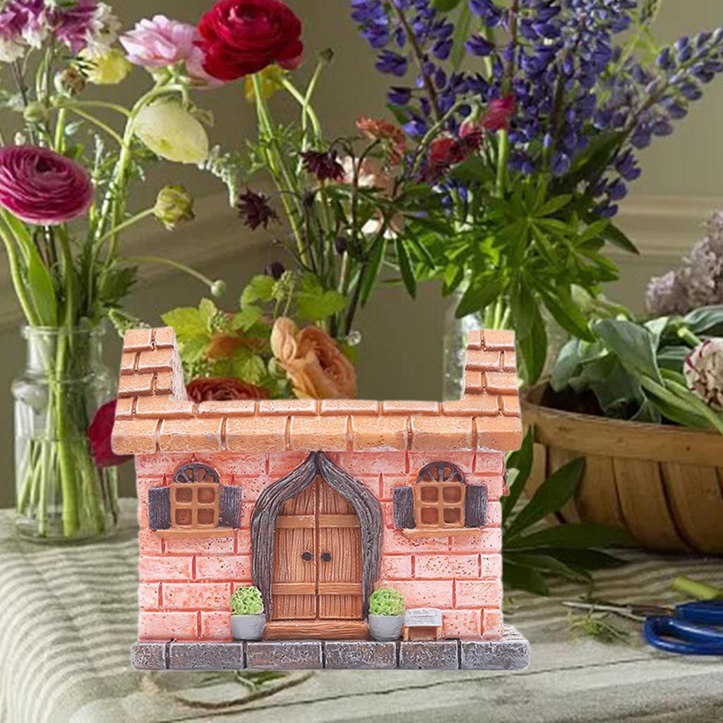 Chinese House Flowerpot Plant Pot Decoration Collection Housewarming Gift Statue with Drainage Hole