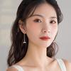 S925 Sterling Silver Diamond Fishtail Ear Wire Women's Slimming Tassel Earrings