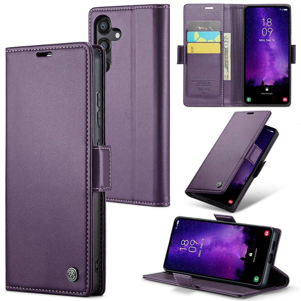 S24FE Magnetiskt Flippedfodral för Samsung Galaxy S24 FE Capa Plats för Kreditkort Läderfodral för Galaxy S24FE Funda