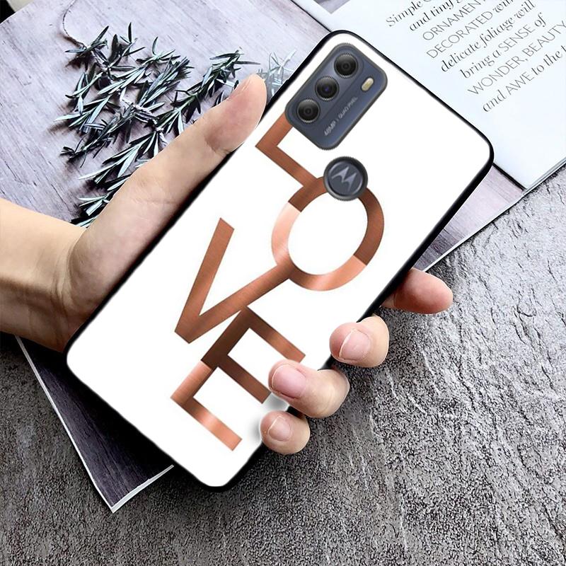 I Love you Pink Heart Phone Case for Motorola Moto G22 G60 G52 G9 G7 Plus G8 Power G100 G Stylus G30 G10 GPure