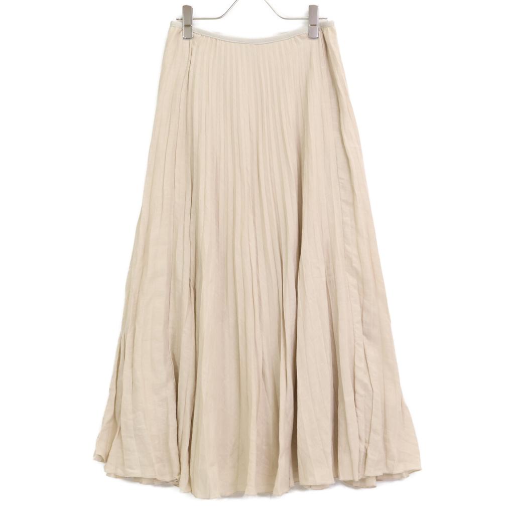 Theory Beige 100% Linen Pleated Skirt skirt S beigeUsed