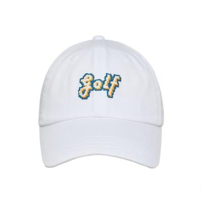 LOLONG Golf NEEDLEPOINT HAT - WHITE