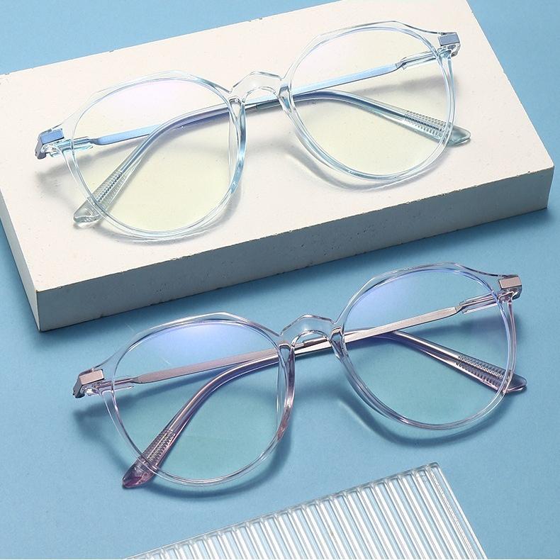 0~ +4.0 Polygon Irregular  Reading Glasses Eyeglass Frame Anti Blue Light Intelligent Color Changing Sensitive Gray Glasses