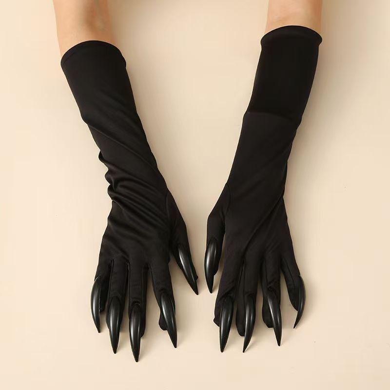Fashionable Red Long Nail Ghost Claw Gloves Cool Halloween Costume Accessory Cosplay Party Props