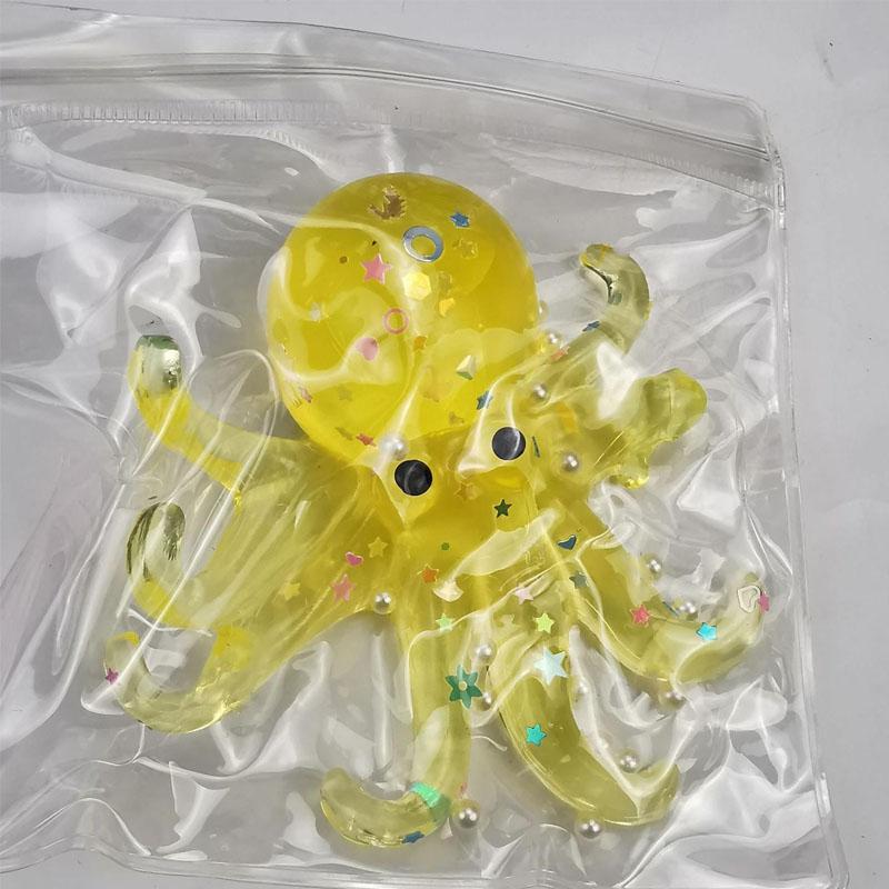 Stress Relief Toy Glitter Octopus Taba Squishy Sugar Stress Ball Cute Animals Squeeze Fidget Toy Squishy Ocean Sensory Decompression Gift