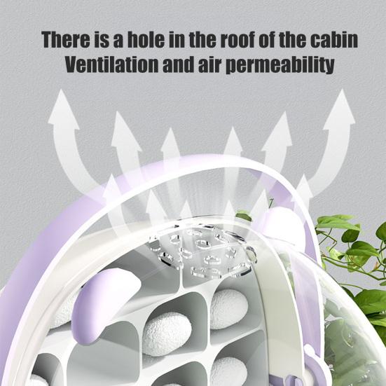 Silkworm Breeding Box Transparent Silkworm Growth Box Habitat Cage with Handle Small Animals Breeding Space Capsule Hatching Container