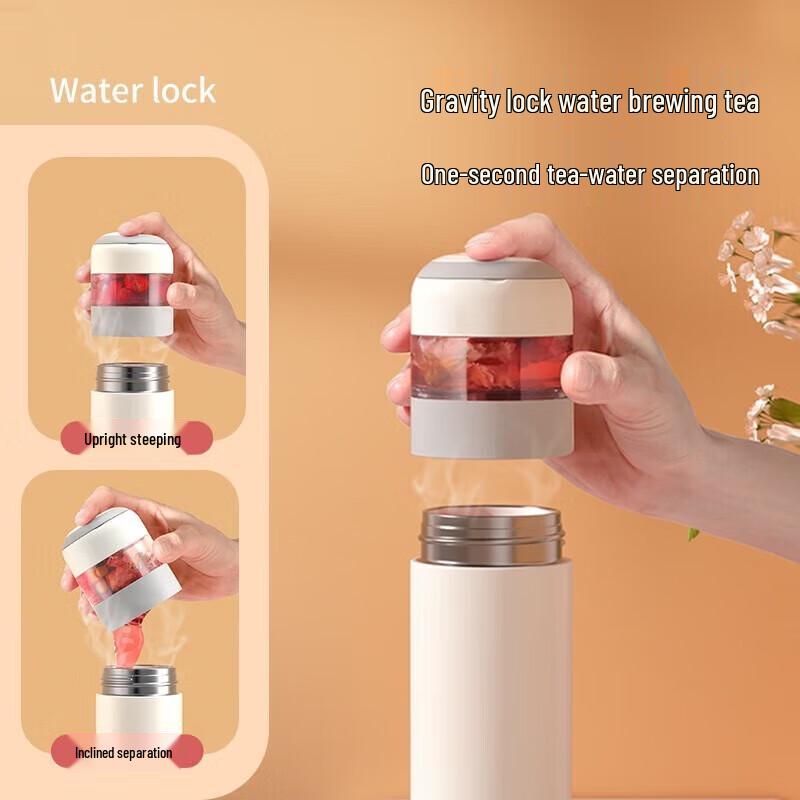 TOMIC Ceramic Lined Tea Infuser Thermos Mug
