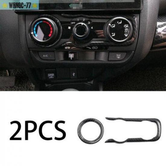 For Honda Fit Jazz 2014-2017 Carbon Fiber Console AC Button Control Frame Trim