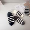 Men's Striped Cotton Boat Socks: Non-Slip, Sweat-Absorbent, Deodorant, and Thin for Spring To Autumn.