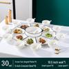 Wutuo 30-Piece Ceramic Dinnerware Set with Rotating Platter