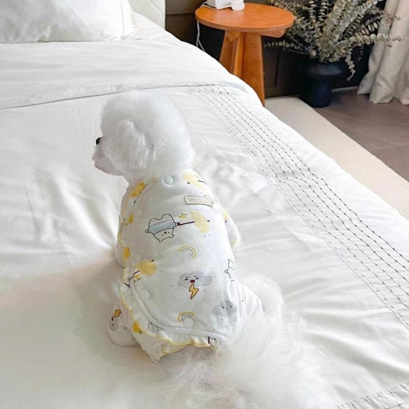 Pet Teddy Dog Small Dog Cat Autumn and Winter Four-legged Clothes Than Bear Dog Padded Belly Four-legged Clothes