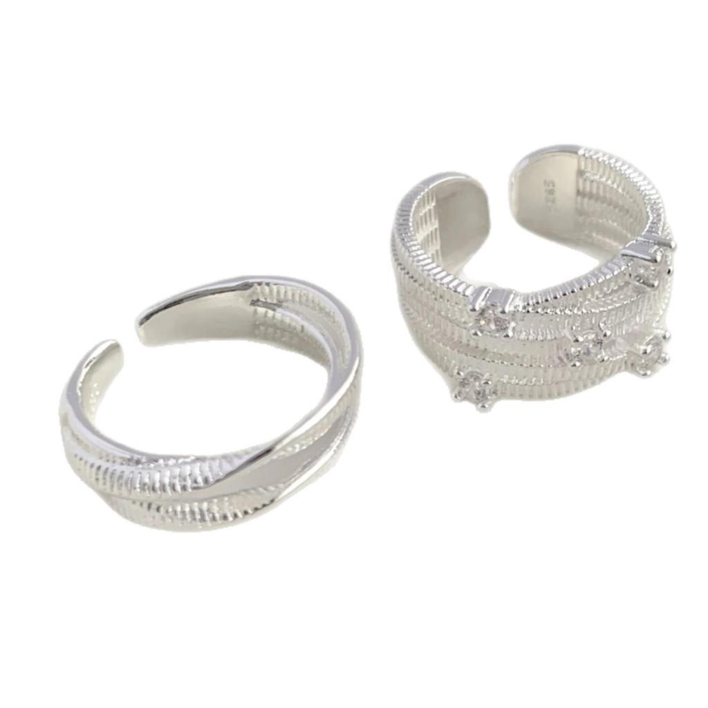 Korean Style Multi-Layer Matte Open Ring for Women - Fashionable and Individualistic Design for Index Finger