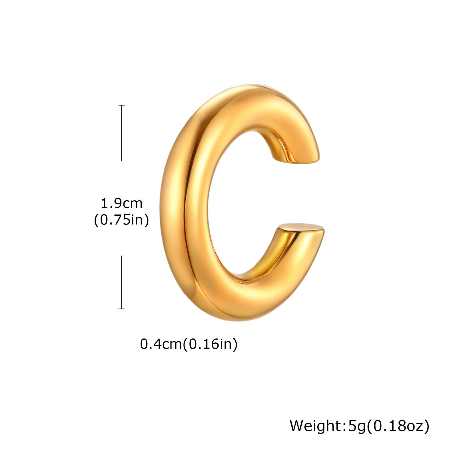 

Stainless Steel C-shaped Clip on Earrings for Women Men, 18K Gold Plated Chunky Cartilage Ear Cuff, Non Pierced Ear Bone Clip
