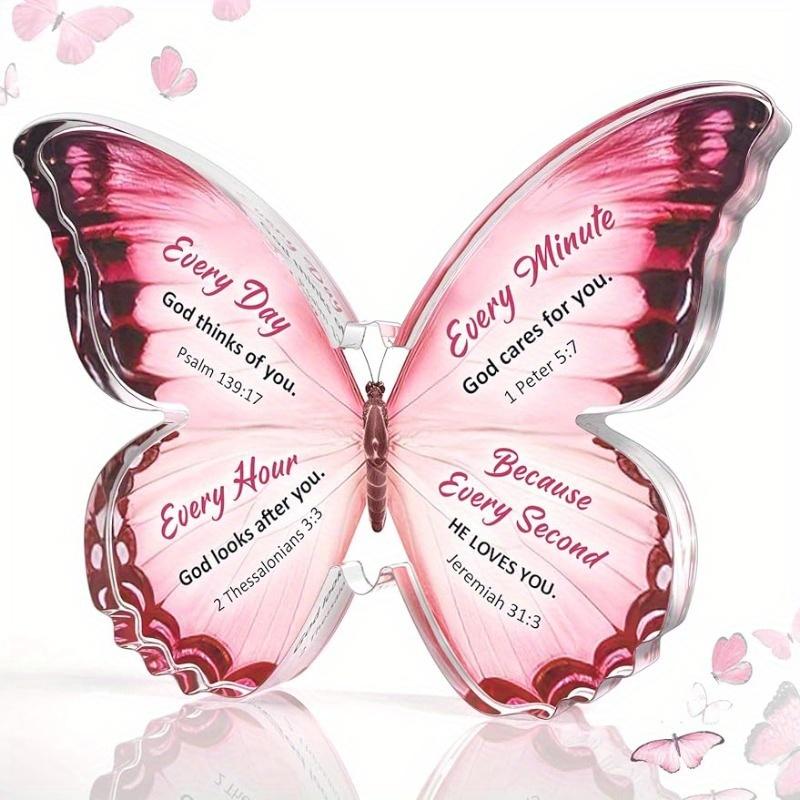 

Christian Inspirational Gift (Women): Butterfly Acrylic Plaque. Mother’s Day/Christmas/Birthday Keepsake. чистый