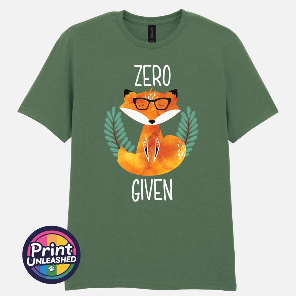 Zero Fox Given Grafik T-Shirt Lustiger Aufdruck Slogan T-Shirt Zen Fuchs Druck Lustiges Geschenk