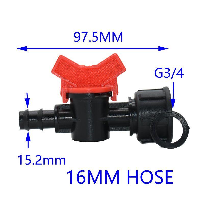 

G3/4 to the 16mm 20mm Hose Garden tap Connector Female thread irrigation valve connectors Waterstop Water valve cranes 1pcs