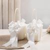 Flower Girl Baskets for Wedding,Ivory Flower Girl Basket With Pearl Handle ,Wedding Baskets for Flower Girls