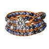 Natürlicher Stein Handgewebtes Armband Damen Bohemian Mehrschichtiges Wickel-Handseil Tigerauge Stein Armband.