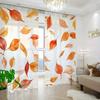 2PCS Digital Print Sheer Curtain, Red Autumn Leaf, Fall Seasonal Nature - Voile Drapes for Home Bedroom Living Room Decor