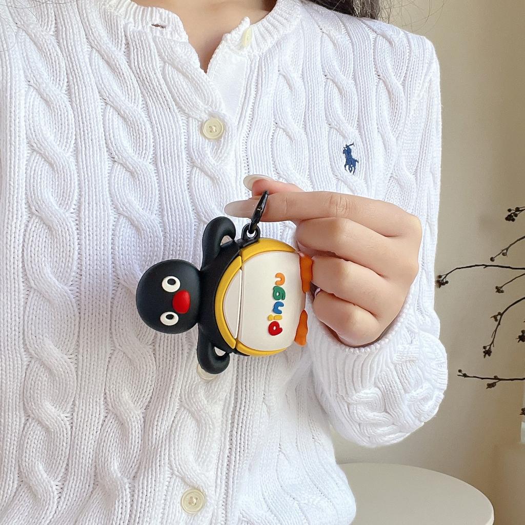 Cute Forkhand Penguin for AirPods 4 Apple Bluetooth 2/3 Generation AirPods Pro3 Headphone Cover Silicone