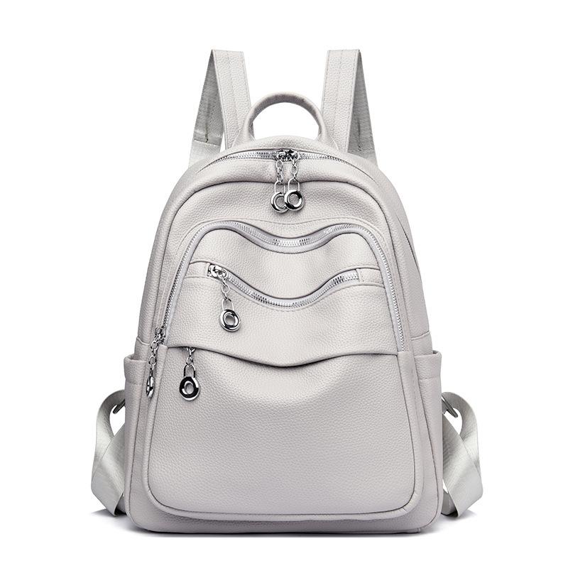 Candy Colored Women's Backpack New Large Capacity PU Bag Women's Backpack Women